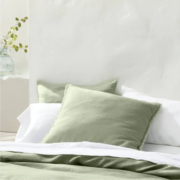 Casaluna Sage Heavyweight Linen Blend Euro Pillow - Picture 1 of 10